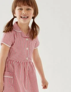 M&S Collection Dresses Girls' Pure Cotton Striped School Dress (2-14 Yrs) 47 M&S Collection Dresses Girls' Pure Cotton Striped School Dress (2-14 Yrs) -SCHOOL UNIFORM Sales SD 04 T76 6480 B0 X EC 1