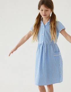 M&S Collection Dresses Girls' Pure Cotton Striped School Dress (2-14 Yrs) 73 M&S Collection Dresses Girls' Pure Cotton Striped School Dress (2-14 Yrs) -SCHOOL UNIFORM Sales SD 04 T76 6480 E1 X EC 0