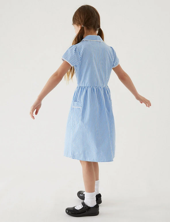 M&S Collection Dresses Girls' Pure Cotton Striped School Dress (2-14 Yrs) 34 M&S Collection Dresses Girls' Pure Cotton Striped School Dress (2-14 Yrs) - Image 32
