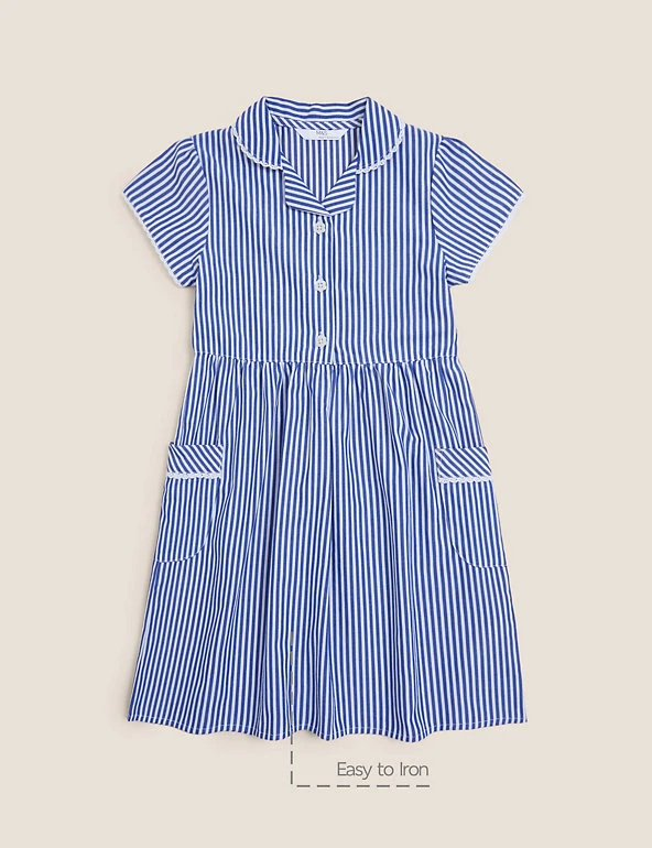M&S Collection Dresses Girls' Pure Cotton Striped School Dress (2-14 Yrs) 36 M&S Collection Dresses Girls' Pure Cotton Striped School Dress (2-14 Yrs) - Image 34