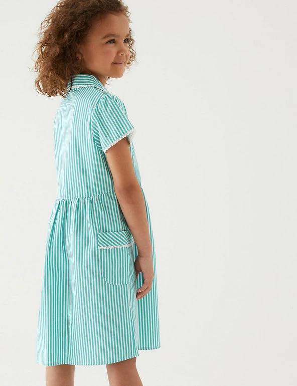 M&S Collection Dresses Girls' Pure Cotton Striped School Dress (2-14 Yrs) 43 M&S Collection Dresses Girls' Pure Cotton Striped School Dress (2-14 Yrs) - Image 41
