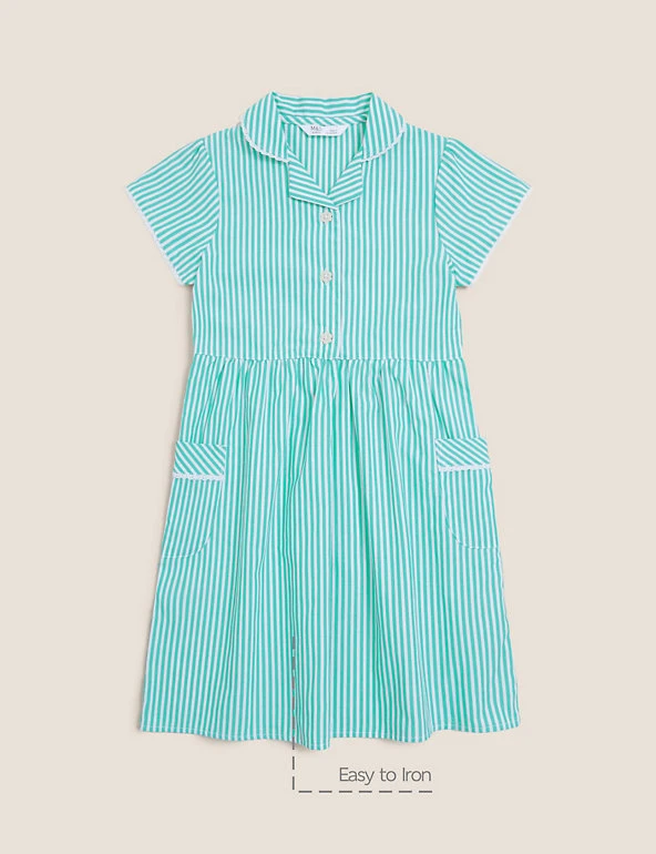 M&S Collection Dresses Girls' Pure Cotton Striped School Dress (2-14 Yrs) 41 M&S Collection Dresses Girls' Pure Cotton Striped School Dress (2-14 Yrs) - Image 39