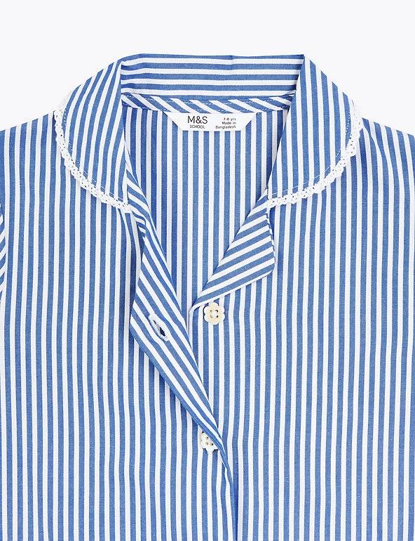 M&S Collection Dresses Girls' Pure Cotton Striped School Dress (2-14 Yrs) 30 M&S Collection Dresses Girls' Pure Cotton Striped School Dress (2-14 Yrs) - Image 28