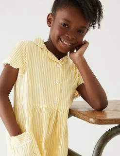 M&S Collection Dresses Girls' Pure Cotton Striped School Dress (2-14 Yrs) 52 M&S Collection Dresses Girls' Pure Cotton Striped School Dress (2-14 Yrs) -SCHOOL UNIFORM Sales SD 04 T76 6480 R0 X EC 1