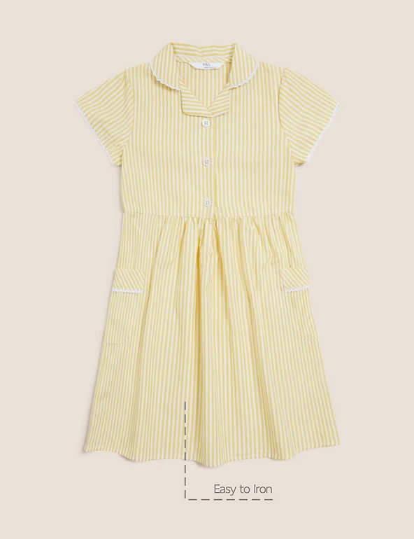 M&S Collection Dresses Girls' Pure Cotton Striped School Dress (2-14 Yrs) 9 M&S Collection Dresses Girls' Pure Cotton Striped School Dress (2-14 Yrs) - Image 7