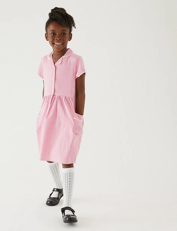 M&S Collection Dresses Girls' Pure Cotton Gingham School Dress (2-14 Yrs) 26 M&S Collection Dresses Girls' Pure Cotton Gingham School Dress (2-14 Yrs) - Image 24