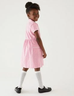 M&S Collection Dresses Girls' Pure Cotton Gingham School Dress (2-14 Yrs) 74 M&S Collection Dresses Girls' Pure Cotton Gingham School Dress (2-14 Yrs) -SCHOOL UNIFORM Sales SD 04 T76 6481 A0 X EC 2