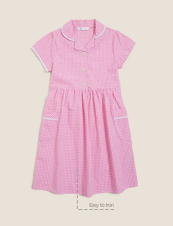 M&S Collection Dresses Girls' Pure Cotton Gingham School Dress (2-14 Yrs) 27 M&S Collection Dresses Girls' Pure Cotton Gingham School Dress (2-14 Yrs) - Image 25