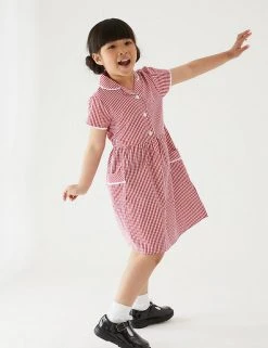 M&S Collection Dresses Girls' Pure Cotton Gingham School Dress (2-14 Yrs) 65 M&S Collection Dresses Girls' Pure Cotton Gingham School Dress (2-14 Yrs) -SCHOOL UNIFORM Sales SD 04 T76 6481 B0 X EC 0
