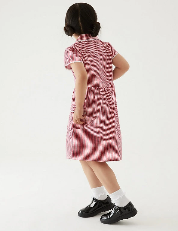 M&S Collection Dresses Girls' Pure Cotton Gingham School Dress (2-14 Yrs) 23 M&S Collection Dresses Girls' Pure Cotton Gingham School Dress (2-14 Yrs) - Image 21