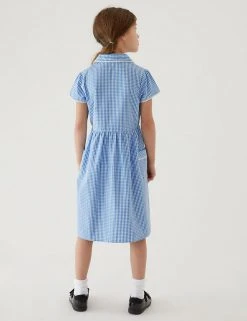 M&S Collection Dresses Girls' Pure Cotton Gingham School Dress (2-14 Yrs) 57 M&S Collection Dresses Girls' Pure Cotton Gingham School Dress (2-14 Yrs) -SCHOOL UNIFORM Sales SD 04 T76 6481 E1 X EC 2