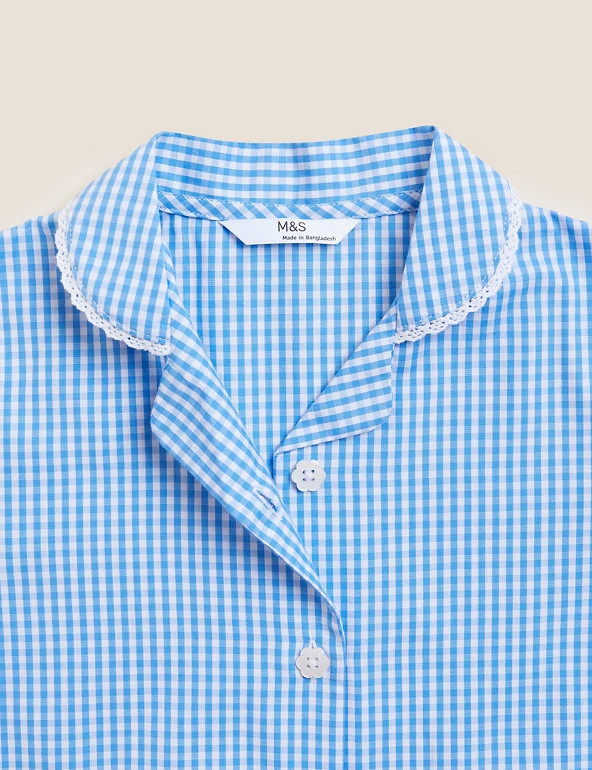 M&S Collection Dresses Girls' Pure Cotton Gingham School Dress (2-14 Yrs) 13 M&S Collection Dresses Girls' Pure Cotton Gingham School Dress (2-14 Yrs) - Image 11