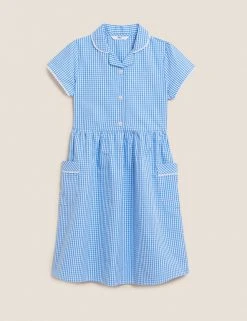 M&S Collection Dresses Girls' Pure Cotton Gingham School Dress (2-14 Yrs) 55 M&S Collection Dresses Girls' Pure Cotton Gingham School Dress (2-14 Yrs) -SCHOOL UNIFORM Sales SD 04 T76 6481 E1 X EC 90