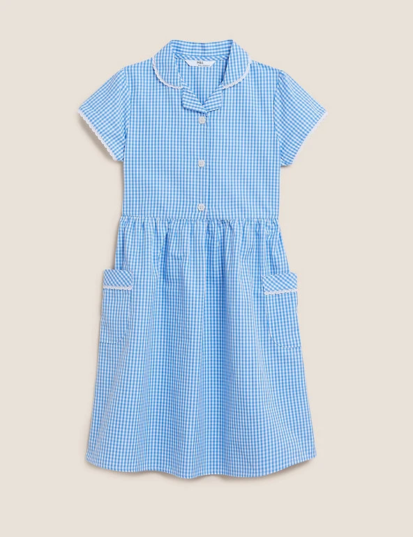 M&S Collection Dresses Girls' Pure Cotton Gingham School Dress (2-14 Yrs) 10 M&S Collection Dresses Girls' Pure Cotton Gingham School Dress (2-14 Yrs) - Image 8