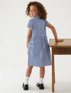M&S Collection Dresses Girls' Pure Cotton Gingham School Dress (2-14 Yrs) 85 M&S Collection Dresses Girls' Pure Cotton Gingham School Dress (2-14 Yrs) -SCHOOL UNIFORM Sales SD 04 T76 6481 F0 X EC 2