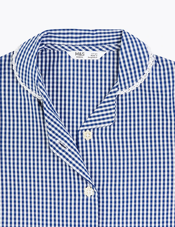 M&S Collection Dresses Girls' Pure Cotton Gingham School Dress (2-14 Yrs) 42 M&S Collection Dresses Girls' Pure Cotton Gingham School Dress (2-14 Yrs) - Image 40
