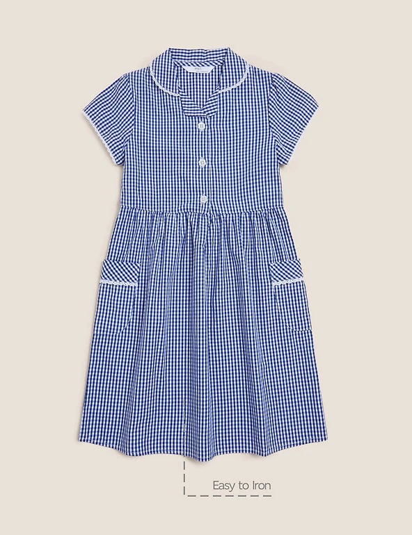 M&S Collection Dresses Girls' Pure Cotton Gingham School Dress (2-14 Yrs) 38 M&S Collection Dresses Girls' Pure Cotton Gingham School Dress (2-14 Yrs) - Image 36