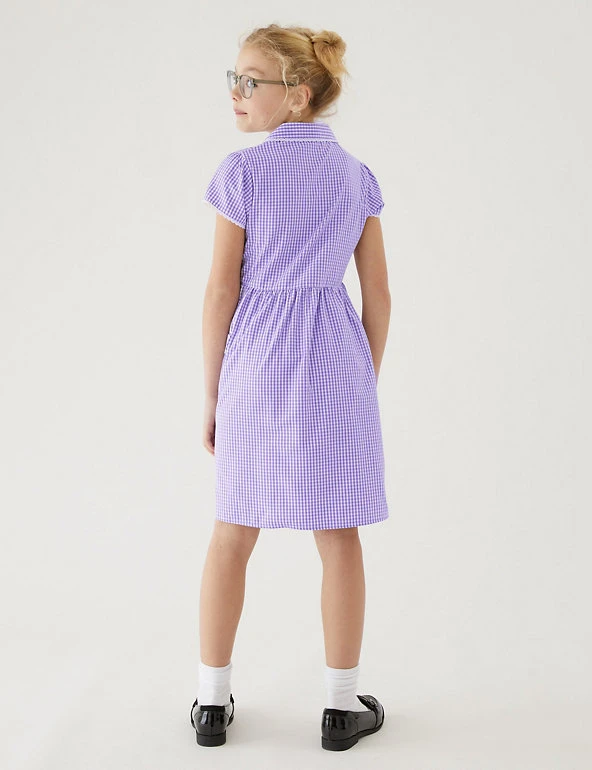 M&S Collection Dresses Girls' Pure Cotton Gingham School Dress (2-14 Yrs) 35 M&S Collection Dresses Girls' Pure Cotton Gingham School Dress (2-14 Yrs) - Image 33