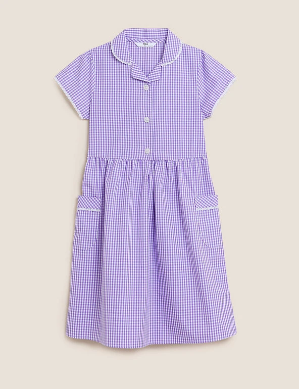 M&S Collection Dresses Girls' Pure Cotton Gingham School Dress (2-14 Yrs) 33 M&S Collection Dresses Girls' Pure Cotton Gingham School Dress (2-14 Yrs) - Image 31
