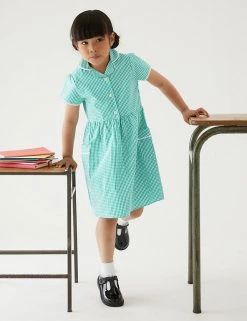 M&S Collection Dresses Girls' Pure Cotton Gingham School Dress (2-14 Yrs) 88 M&S Collection Dresses Girls' Pure Cotton Gingham School Dress (2-14 Yrs) -SCHOOL UNIFORM Sales SD 04 T76 6481 J0 X EC 0