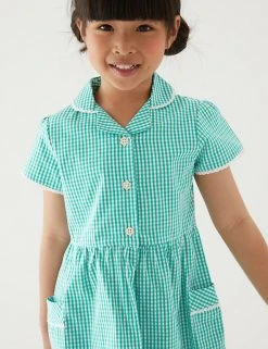 M&S Collection Dresses Girls' Pure Cotton Gingham School Dress (2-14 Yrs) 90 M&S Collection Dresses Girls' Pure Cotton Gingham School Dress (2-14 Yrs) -SCHOOL UNIFORM Sales SD 04 T76 6481 J0 X EC 1