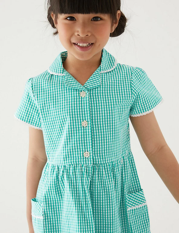 M&S Collection Dresses Girls' Pure Cotton Gingham School Dress (2-14 Yrs) 45 M&S Collection Dresses Girls' Pure Cotton Gingham School Dress (2-14 Yrs) - Image 43