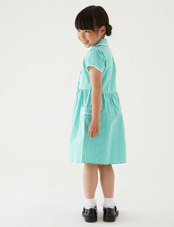 M&S Collection Dresses Girls' Pure Cotton Gingham School Dress (2-14 Yrs) 46 M&S Collection Dresses Girls' Pure Cotton Gingham School Dress (2-14 Yrs) - Image 44