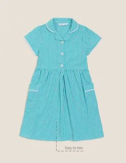 M&S Collection Dresses Girls' Pure Cotton Gingham School Dress (2-14 Yrs) 89 M&S Collection Dresses Girls' Pure Cotton Gingham School Dress (2-14 Yrs) -SCHOOL UNIFORM Sales SD 04 T76 6481 J0 X EC 90