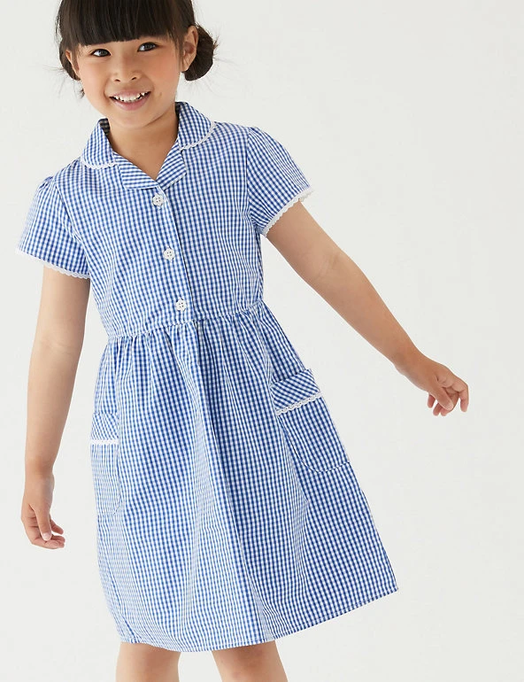 M&S Collection Dresses Girls' Pure Cotton Gingham School Dress (2-14 Yrs) 3 M&S Collection Dresses Girls' Pure Cotton Gingham School Dress (2-14 Yrs)