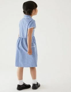 M&S Collection Dresses Girls' Pure Cotton Gingham School Dress (2-14 Yrs) 51 M&S Collection Dresses Girls' Pure Cotton Gingham School Dress (2-14 Yrs) -SCHOOL UNIFORM Sales SD 04 T76 6481 O4 X EC 2