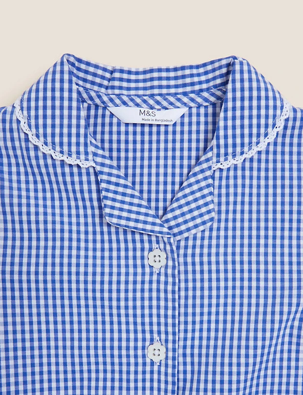 M&S Collection Dresses Girls' Pure Cotton Gingham School Dress (2-14 Yrs) 7 M&S Collection Dresses Girls' Pure Cotton Gingham School Dress (2-14 Yrs) - Image 5