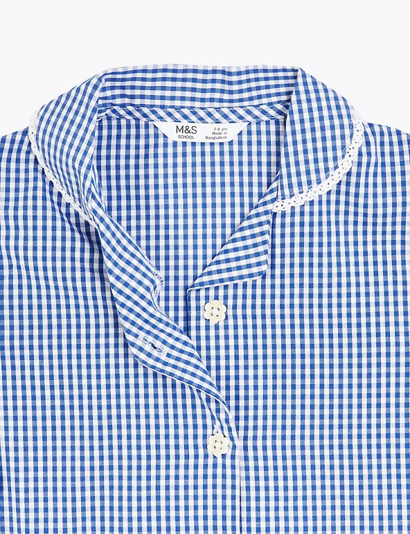 M&S Collection Dresses Girls' Pure Cotton Gingham School Dress (2-14 Yrs) 8 M&S Collection Dresses Girls' Pure Cotton Gingham School Dress (2-14 Yrs) - Image 6