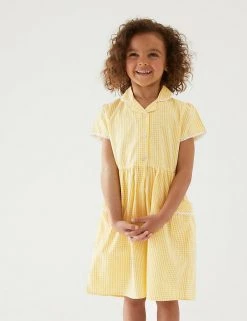 M&S Collection Dresses Girls' Pure Cotton Gingham School Dress (2-14 Yrs) 59 M&S Collection Dresses Girls' Pure Cotton Gingham School Dress (2-14 Yrs) -SCHOOL UNIFORM Sales SD 04 T76 6481 R0 X EC 0