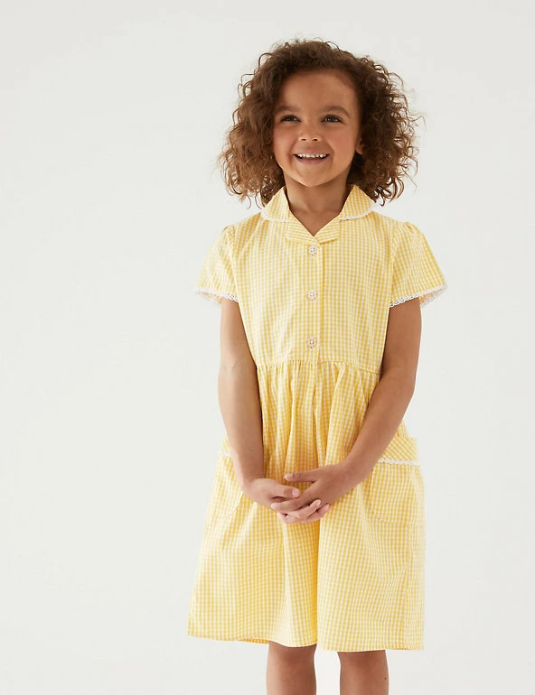 M&S Collection Dresses Girls' Pure Cotton Gingham School Dress (2-14 Yrs) 14 M&S Collection Dresses Girls' Pure Cotton Gingham School Dress (2-14 Yrs) - Image 12