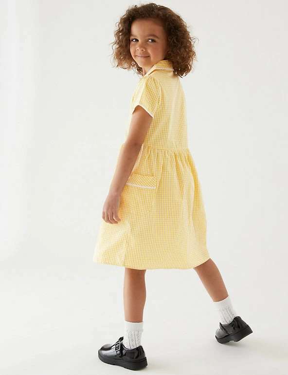 M&S Collection Dresses Girls' Pure Cotton Gingham School Dress (2-14 Yrs) 17 M&S Collection Dresses Girls' Pure Cotton Gingham School Dress (2-14 Yrs) - Image 15