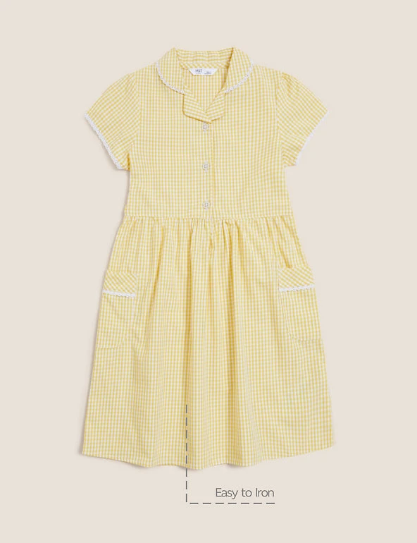 M&S Collection Dresses Girls' Pure Cotton Gingham School Dress (2-14 Yrs) 15 M&S Collection Dresses Girls' Pure Cotton Gingham School Dress (2-14 Yrs) - Image 13