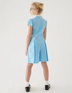 Dresses Girls' Gingham Pleated Zip School Playsuit (2-14 Yrs) 48 Dresses Girls' Gingham Pleated Zip School Playsuit (2-14 Yrs) -SCHOOL UNIFORM Sales SD 04 T76 6482 E1 X EC 2