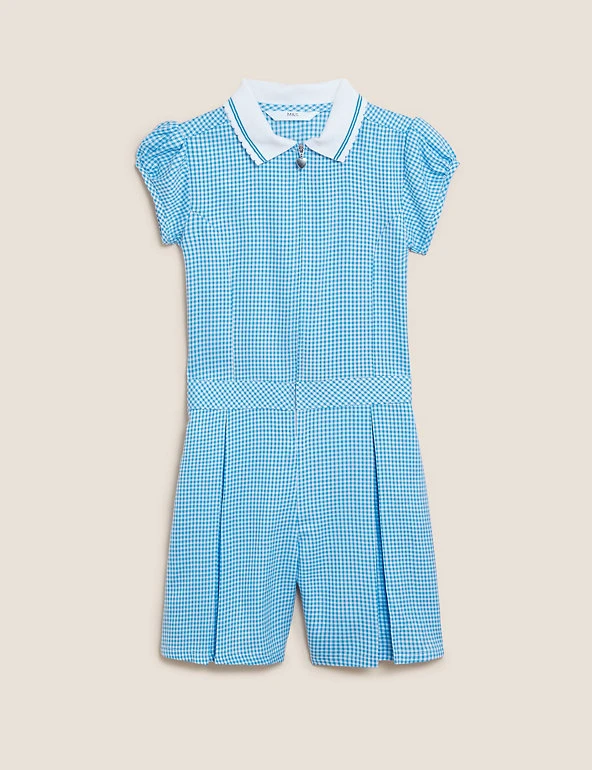 Dresses Girls' Gingham Pleated Zip School Playsuit (2-14 Yrs) 9 Dresses Girls' Gingham Pleated Zip School Playsuit (2-14 Yrs) - Image 7