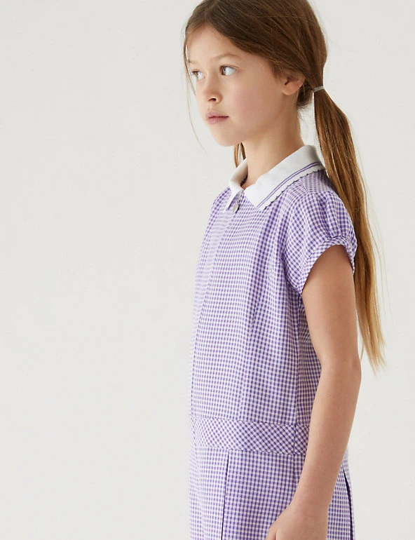 Dresses Girls' Gingham Pleated Zip School Playsuit (2-14 Yrs) 30 Dresses Girls' Gingham Pleated Zip School Playsuit (2-14 Yrs) - Image 28