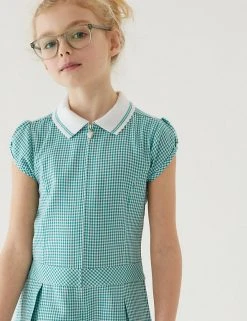 Dresses Girls' Gingham Pleated Zip School Playsuit (2-14 Yrs) 75 Dresses Girls' Gingham Pleated Zip School Playsuit (2-14 Yrs) -SCHOOL UNIFORM Sales SD 04 T76 6482 J0 X EC 1