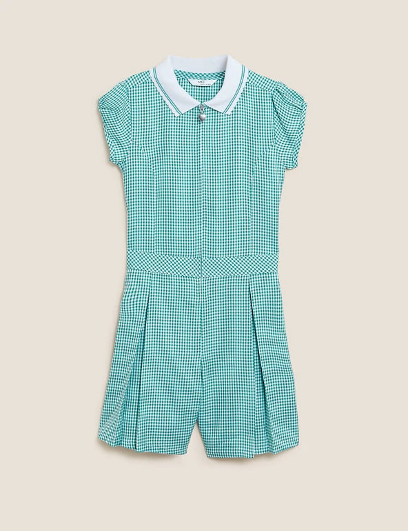 Dresses Girls' Gingham Pleated Zip School Playsuit (2-14 Yrs) 37 Dresses Girls' Gingham Pleated Zip School Playsuit (2-14 Yrs) - Image 35