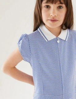 Dresses Girls' Gingham Pleated Zip School Playsuit (2-14 Yrs) 42 Dresses Girls' Gingham Pleated Zip School Playsuit (2-14 Yrs) -SCHOOL UNIFORM Sales SD 04 T76 6482 O4 X EC 1