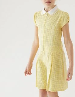 Dresses Girls' Gingham Pleated Zip School Playsuit (2-14 Yrs) 52 Dresses Girls' Gingham Pleated Zip School Playsuit (2-14 Yrs) -SCHOOL UNIFORM Sales SD 04 T76 6482 R0 X EC 1