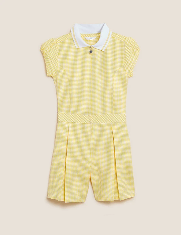 Dresses Girls' Gingham Pleated Zip School Playsuit (2-14 Yrs) 14 Dresses Girls' Gingham Pleated Zip School Playsuit (2-14 Yrs) - Image 12