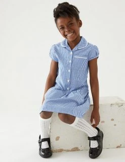 M&S Collection 2pk Girls' Cotton Plus Fit School Dresses