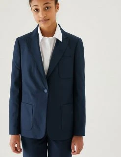 M&S Collection Blazers Girls' Slim Fit Blazer -SCHOOL UNIFORM Sales SD 04 T76 7530 F0 X EC 1