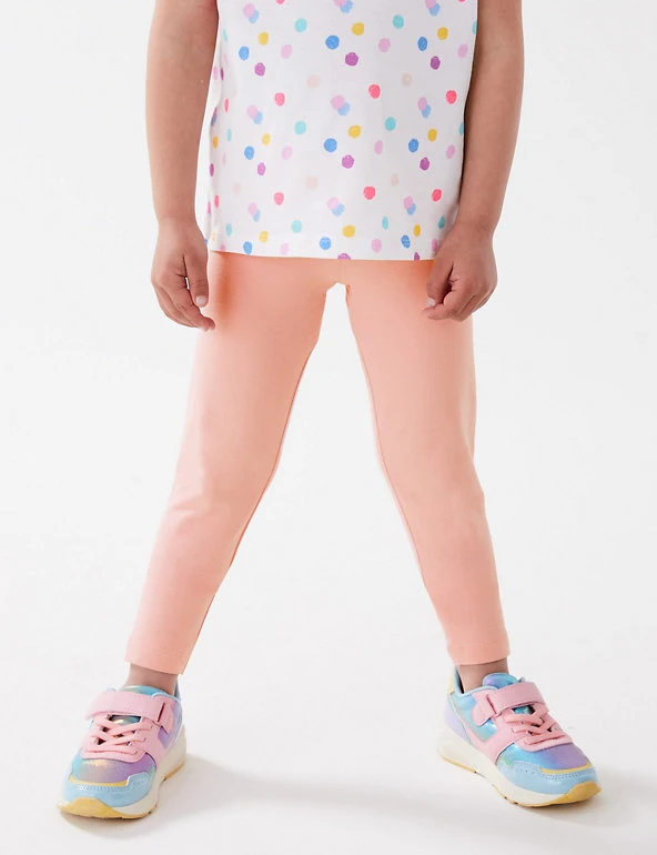 M&S Collection Cotton Rich Plain Leggings (2-7 Yrs) 5 M&S Collection Cotton Rich Plain Leggings (2-7 Yrs) - Image 3