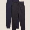 M&S Collection 2pk Cotton Rich Joggers (6-16 Yrs) -SCHOOL UNIFORM Sales SD 04 T87 3407I ZZ X EC 0