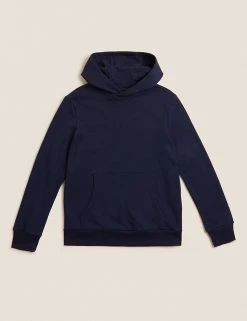 M&S Collection Jumpers Unisex Cotton Rich Hooded Sweatshirt (6-16 Yrs) -SCHOOL UNIFORM Sales SD 04 T87 4112B F0 X EC 90