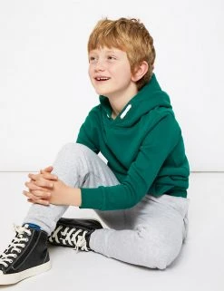 M&S Collection Jumpers Unisex Cotton Rich Hooded Sweatshirt (6-16 Yrs) -SCHOOL UNIFORM Sales SD 04 T87 4112B JP X EC 0